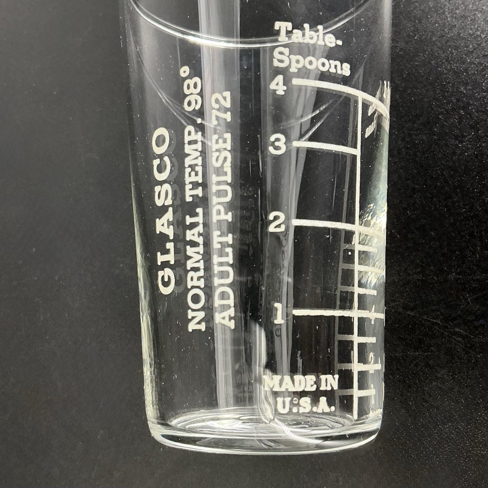 Advertising Medicine Dosing Cup Glass Glasco USA