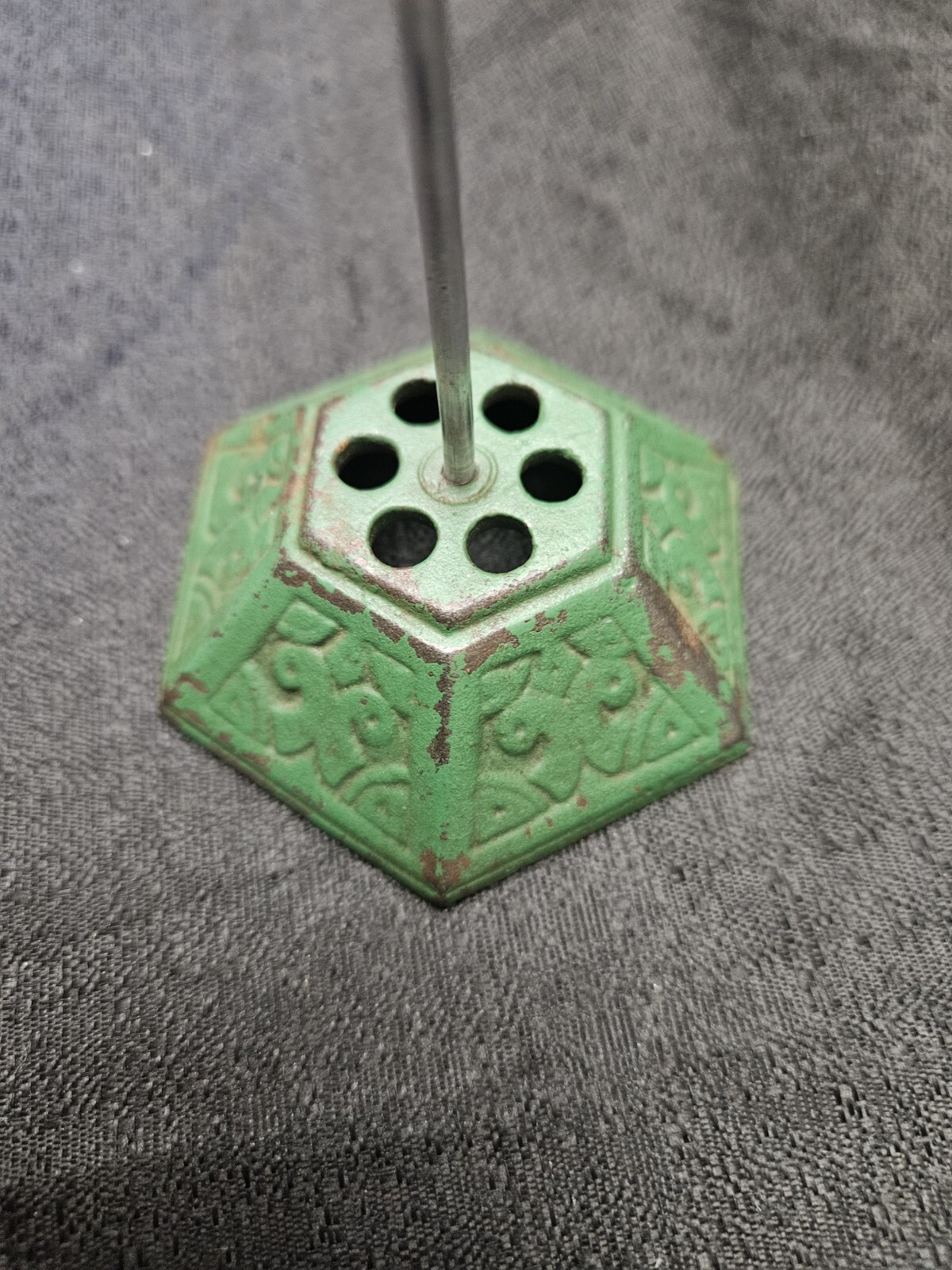 Antique cast iron paper holder Nail type pharmacy medical dental collectible…