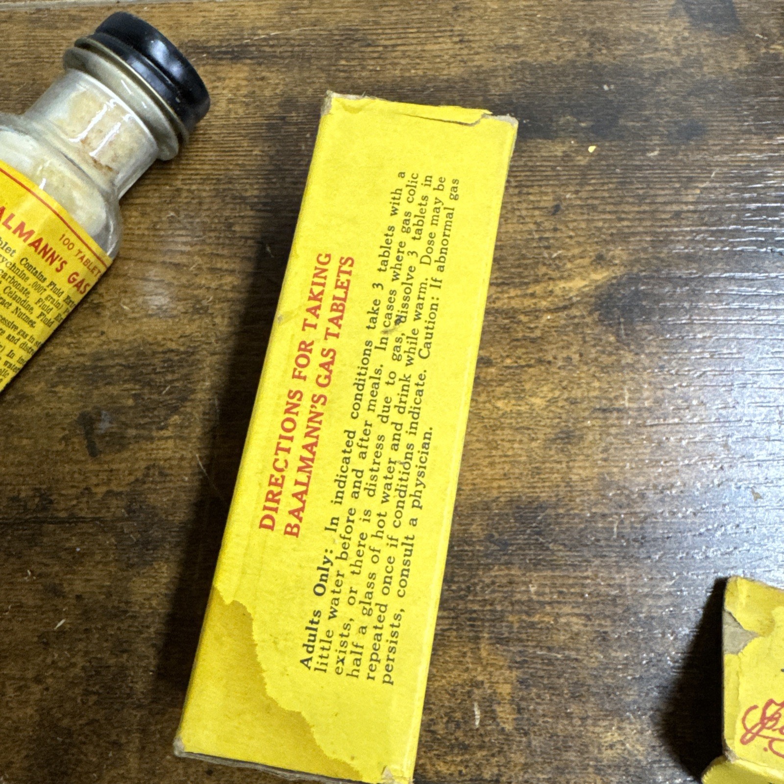 VINTAGE BAALMANN’S Gas Tablets Drugstore Apothecary MCM Medicine Pills Drugs