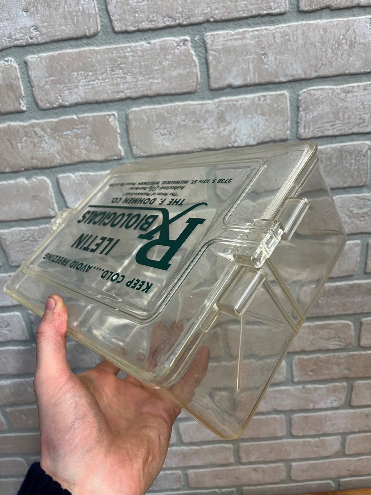 Vintage F. Dohmen Milwaukee Pharmaceutical Drug Store Plastic Freezer Container