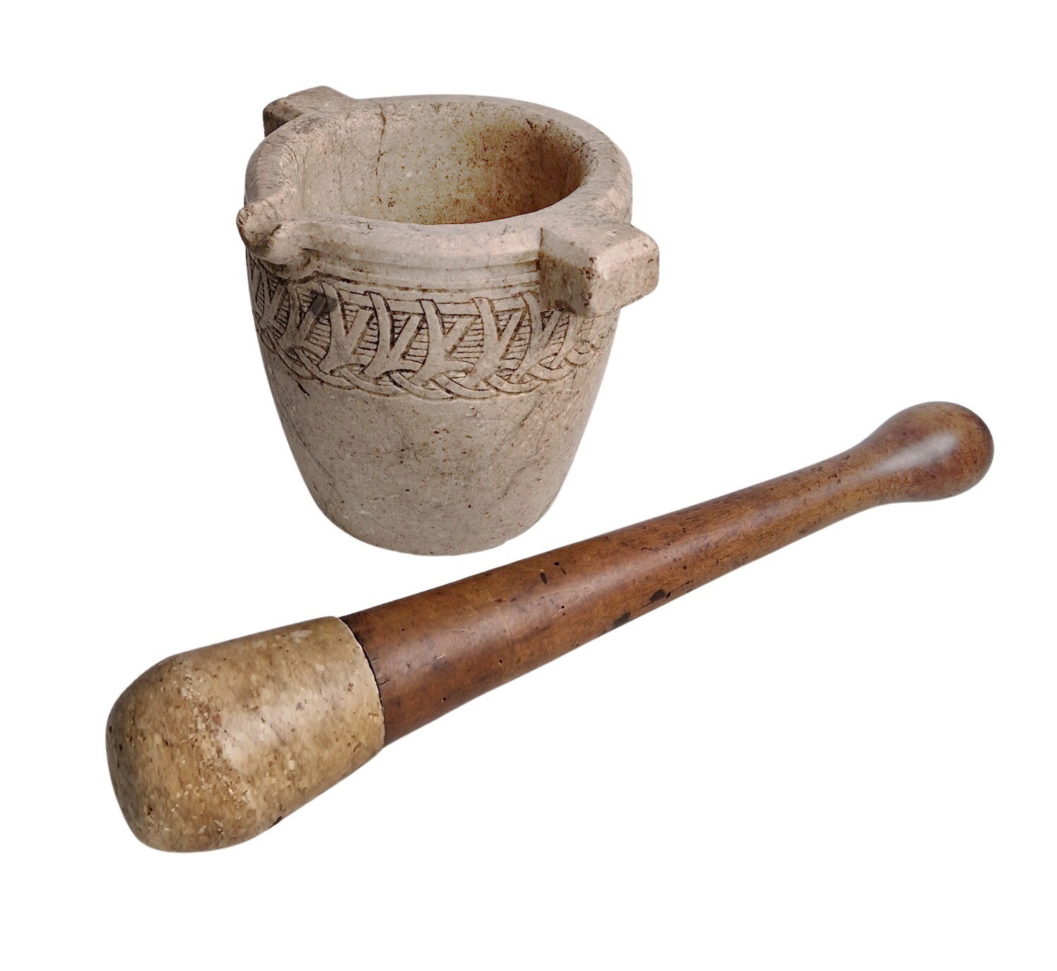 Art Nouveau Stone Mortar with Pestle around 1900 (# 17414)