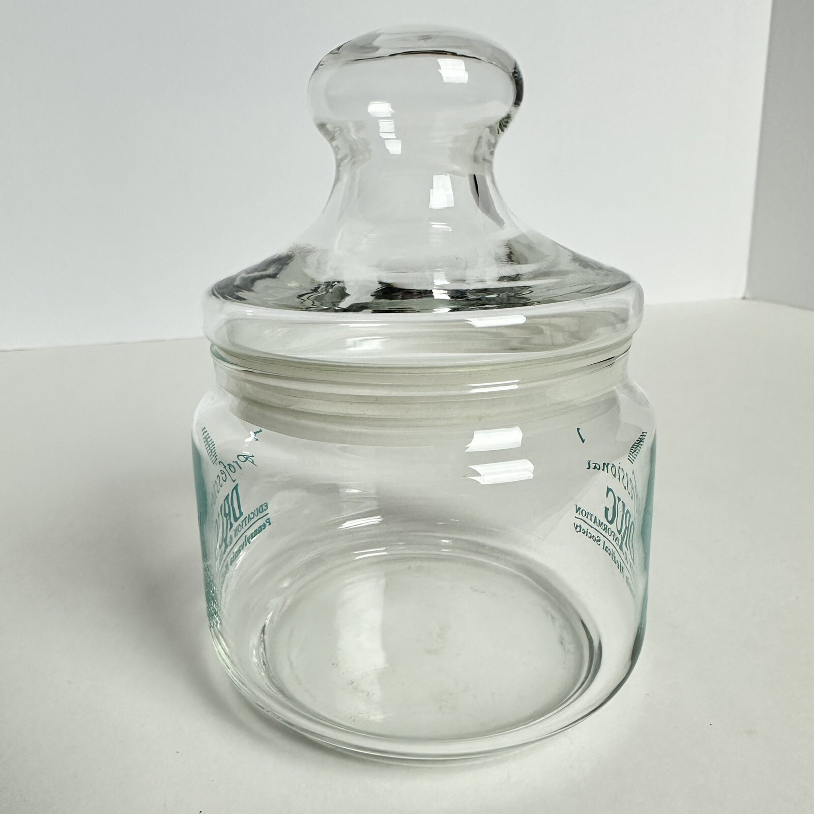 Professional Drug Medical Society Promo Collectible Glass Jar Drug Rep Pharma