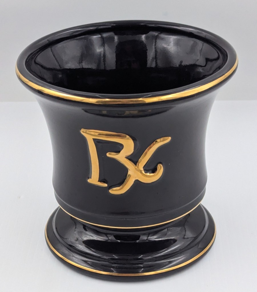 Vintage Pharmacy Mortar “Fashioned by Blair” 1950s Black Large 6″ – No Pestle
