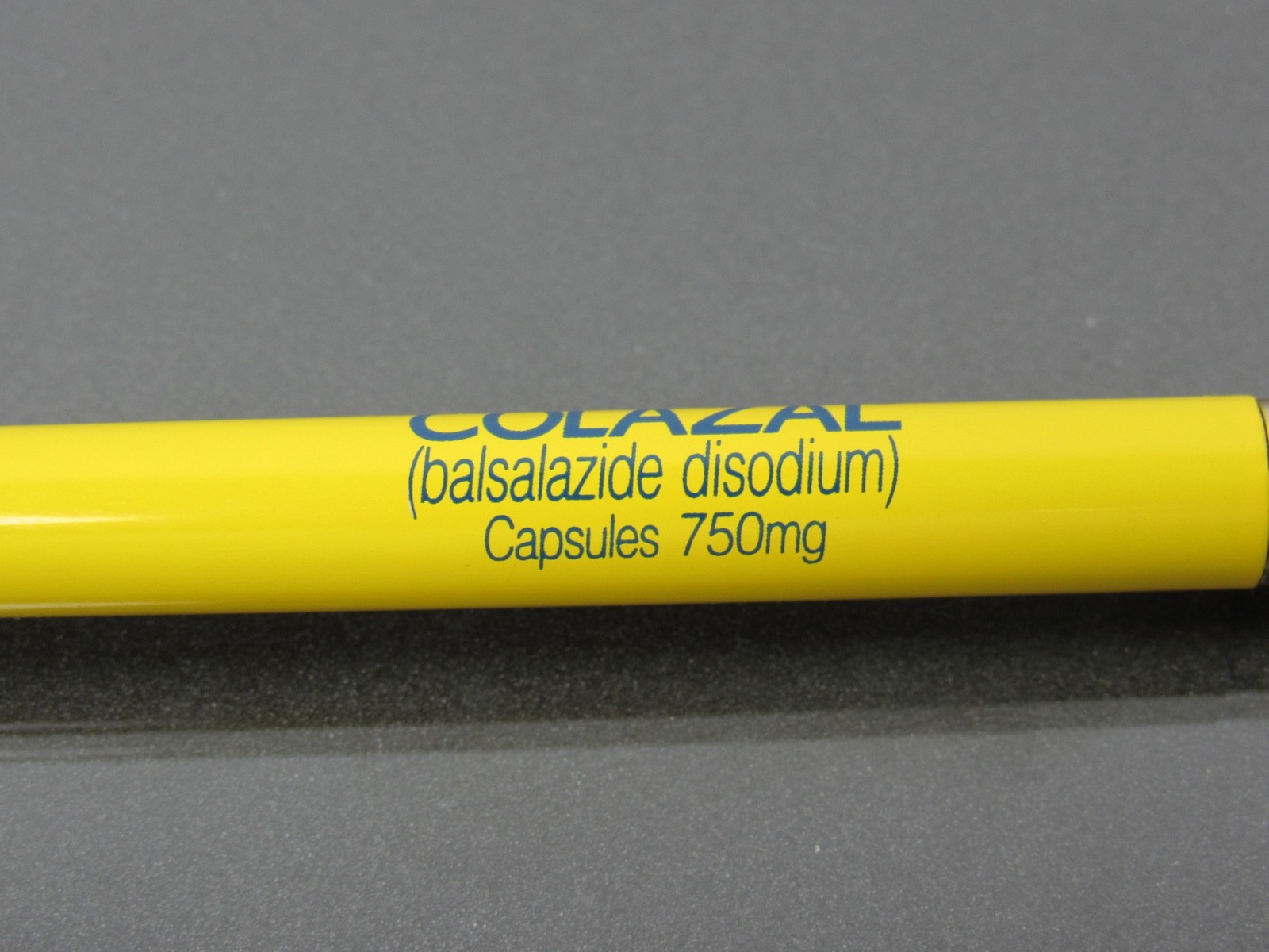 Rare Thin Yellow Colazal Metal PEN Drug Rep Pharmaceutical Promo Advertising