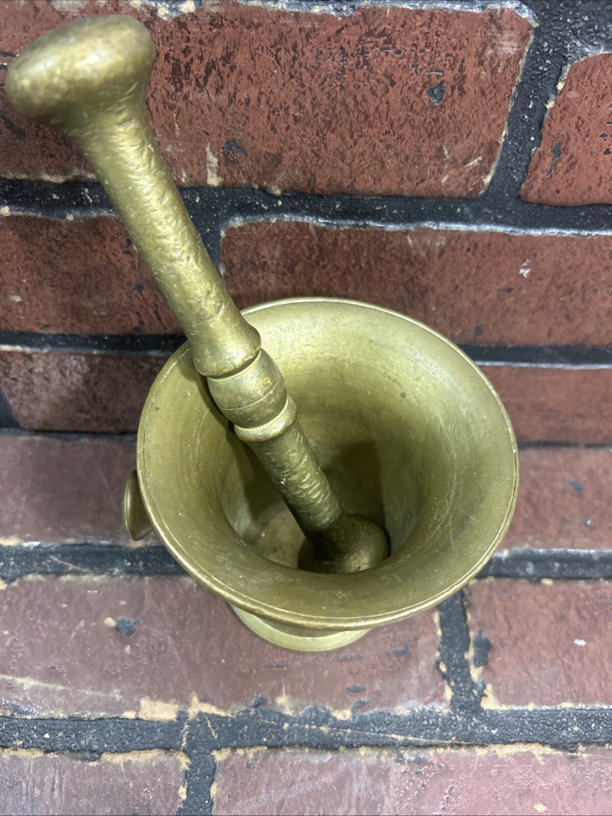 Vintage/Antique Solid Brass Mortar and Pestle Heavy