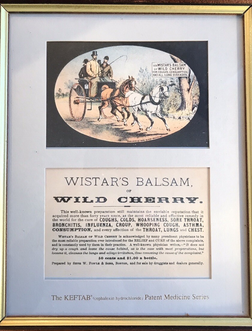 The KEFTAB Patent Medicine Series Framed Wistar’s Balsam Of Wild Cherry