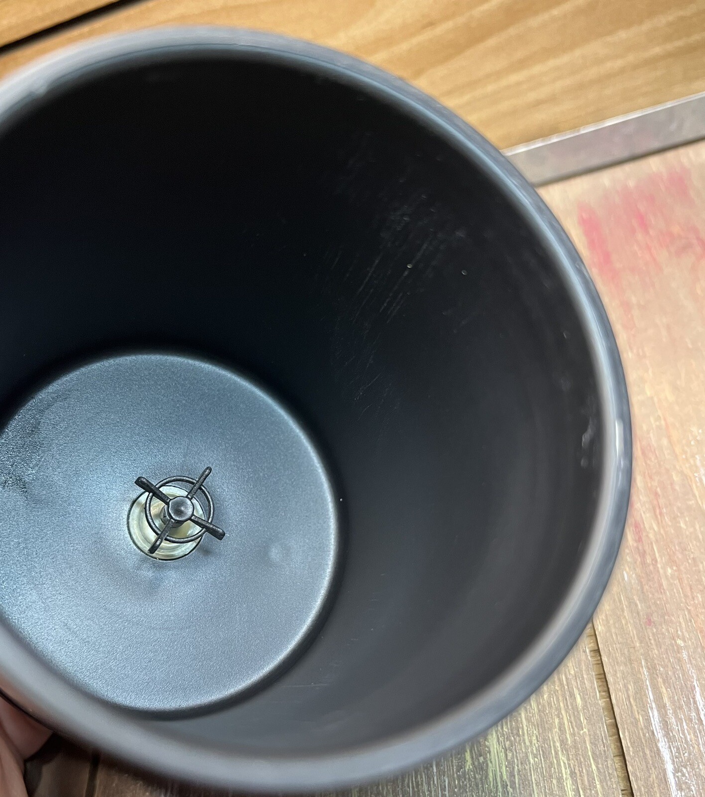 Drug Rep Celebrex Bextra Mug Lid Stirrer In Bottom Of Cup Brushed Silver LOOK