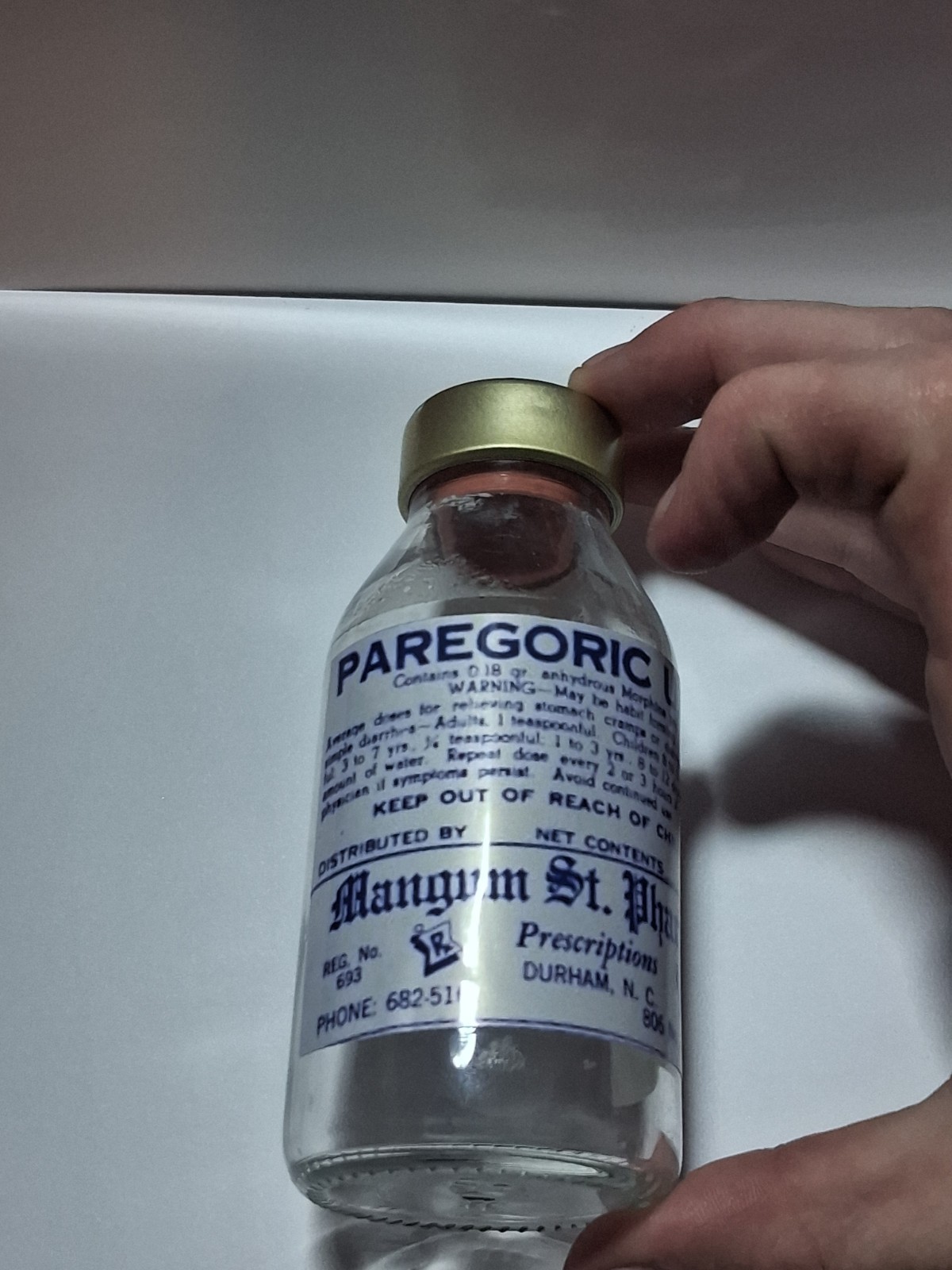 Vintage Empty Paregoric Morphine Vial
