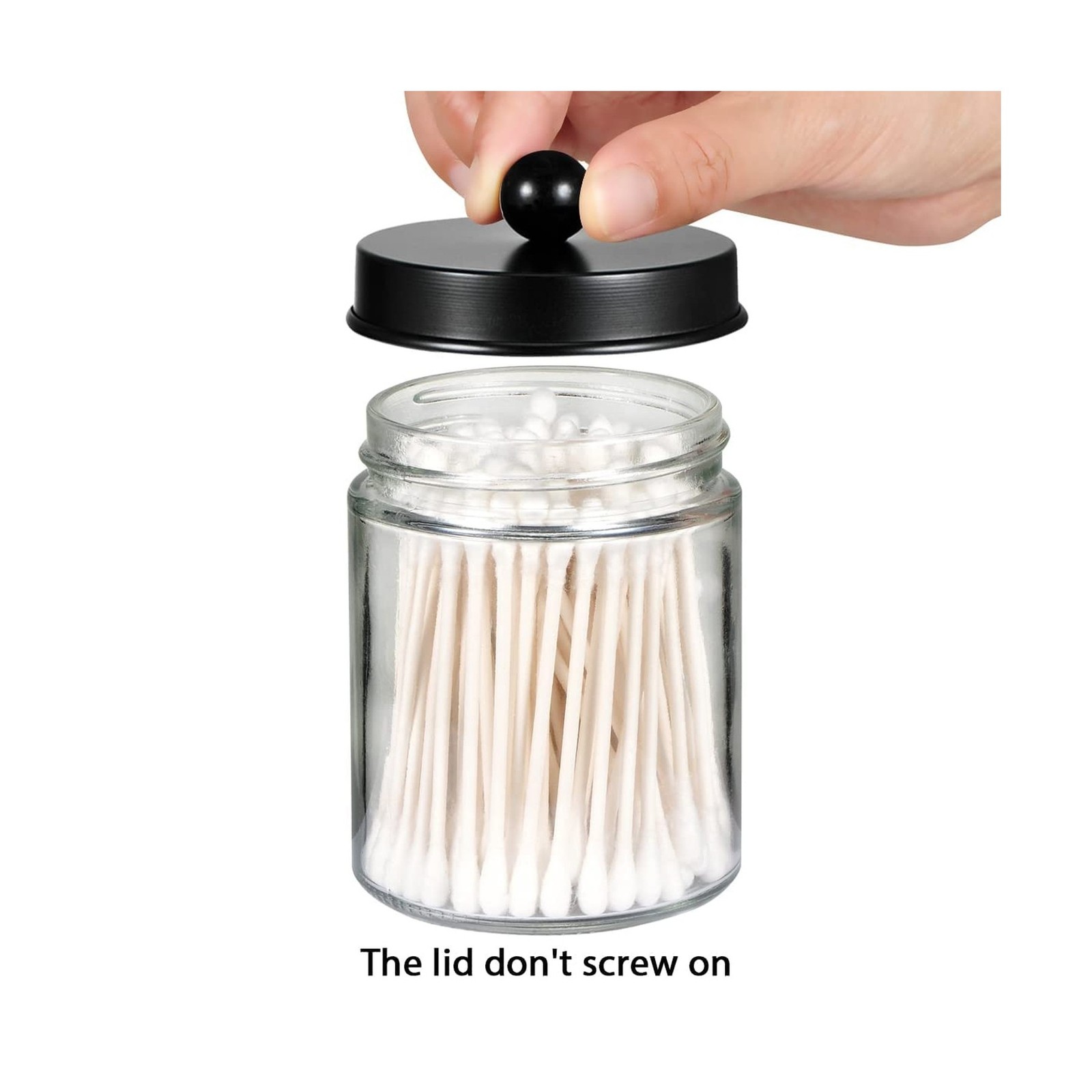 Amolliar 4 Pack Apothecary Jars Bathroom Vanity Storage Organizer S… Fast Ship