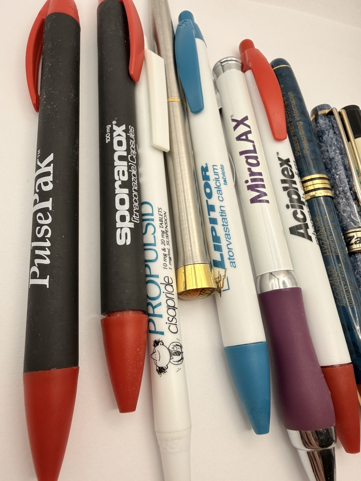 Pharmaceutical Drug Rep Pens Lot Of 10 big pharma *needs ink refills* read*