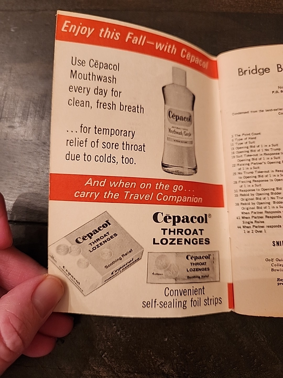 Vintage Cepacol Promo Bridge Bidding Guide 1967