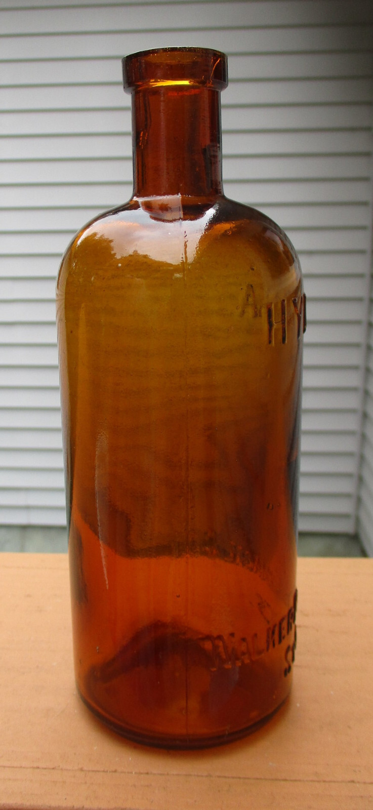 Hymosa Medicine Bottle Walker Pharmacal Company St. Louis Glass Amber