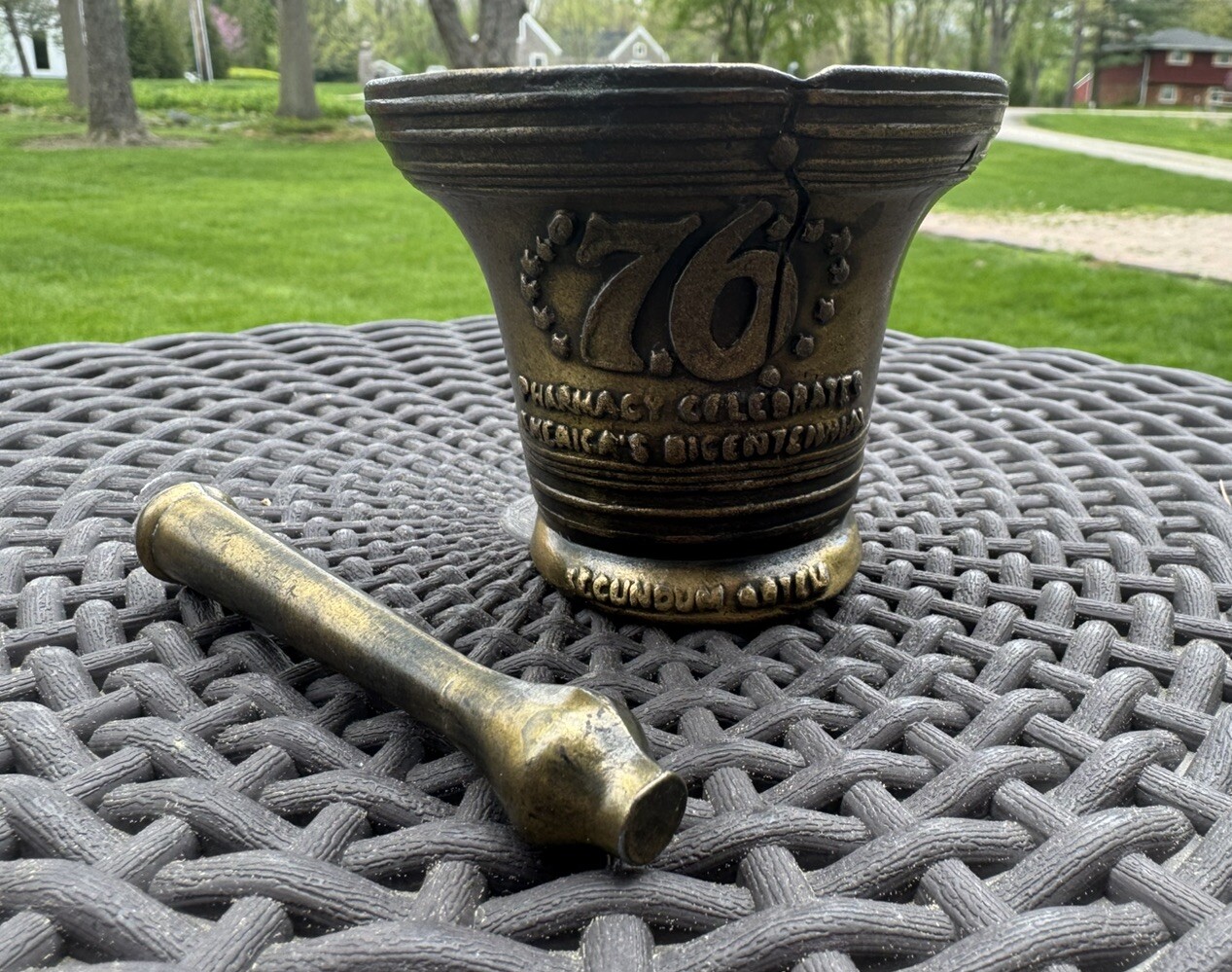 MORTAR & PESTLE PHARMACY CELEBRATES 76 BiCENTENNIAL Brass Bronze SECUNDUM ARTEM