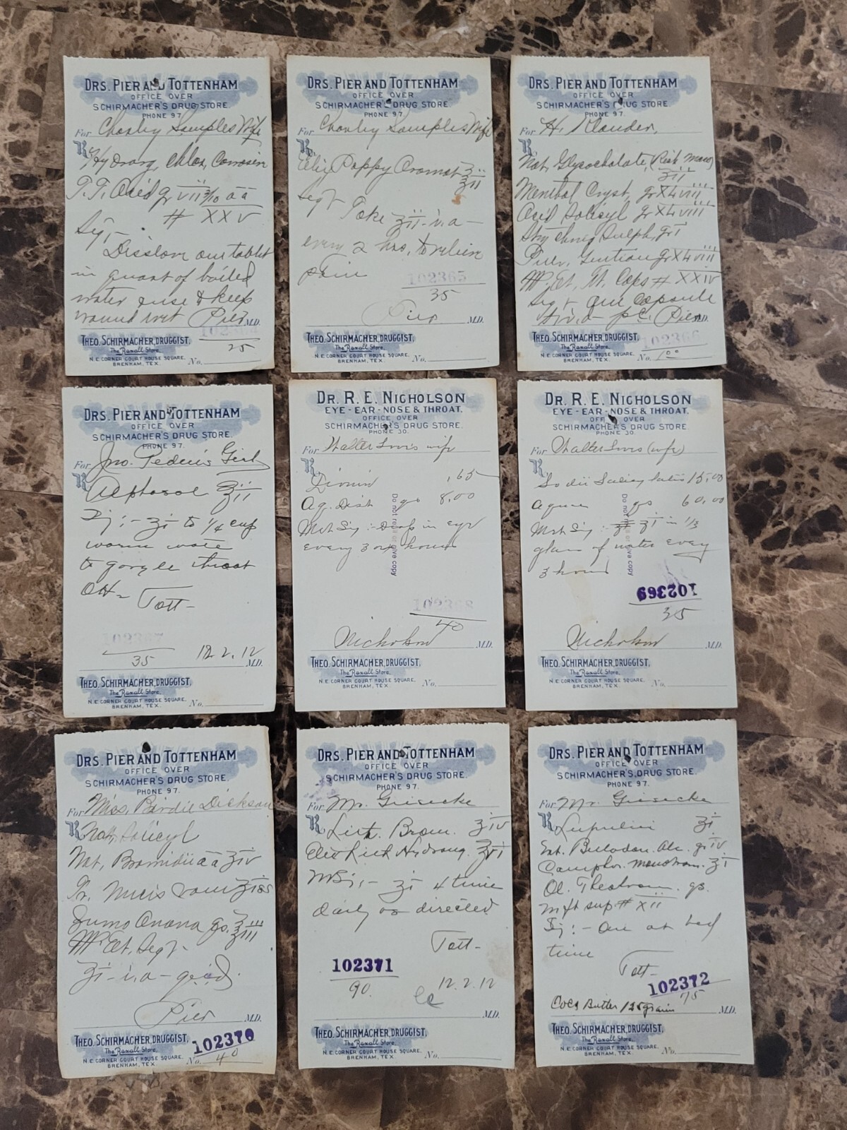 100 antique prescriptions (1912): Opium, Poppy, Dionin, Codeine & Anodyne
