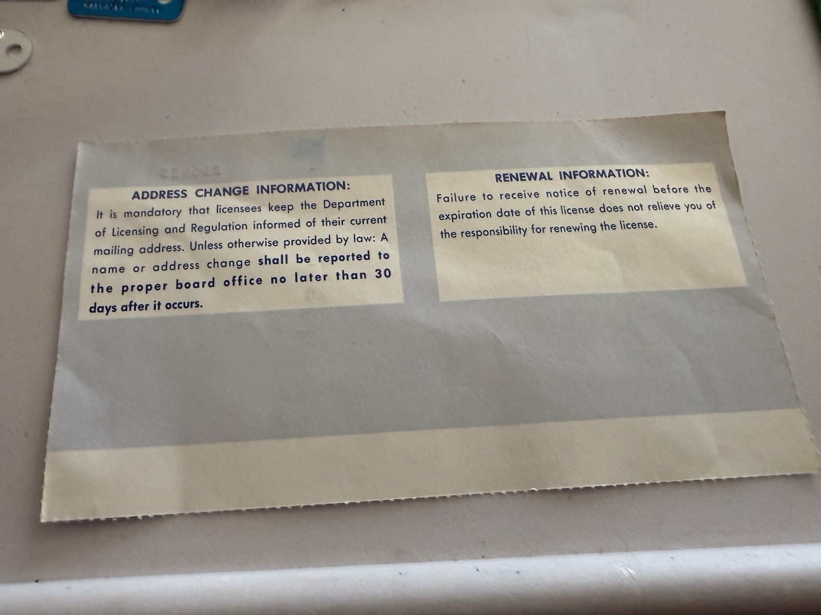 State Of Mich 1991 Board Of Nursing License
