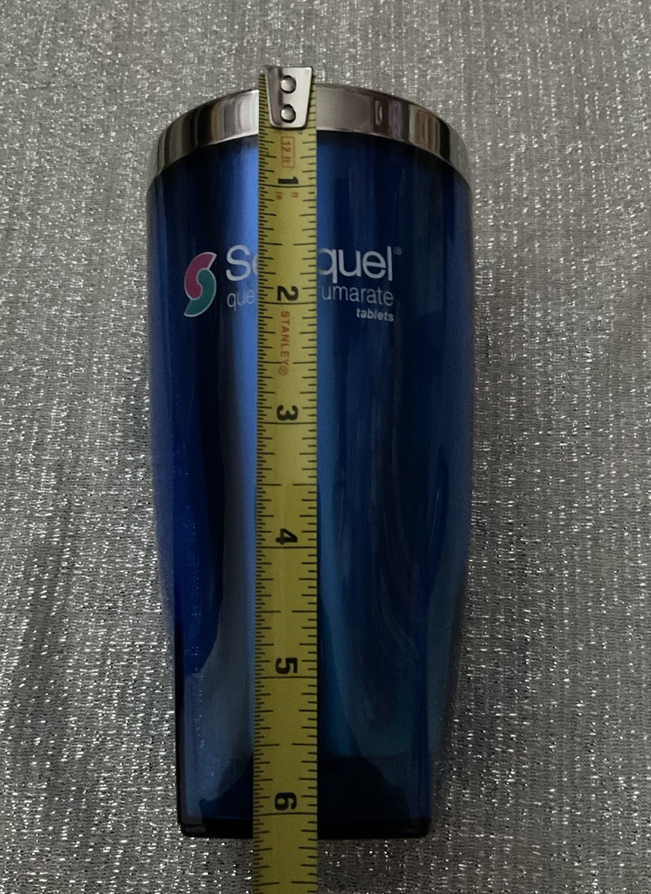 Seroquel 16 Oz Stainless Steel Travel Mug Pharmaceutical Drug Rep Promo Advert