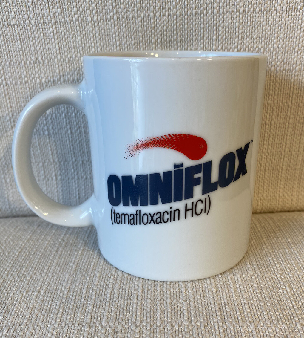 Omniflox Pharmaceutical Ad Medical Drug Mug Collectable Coffee Tea Cup