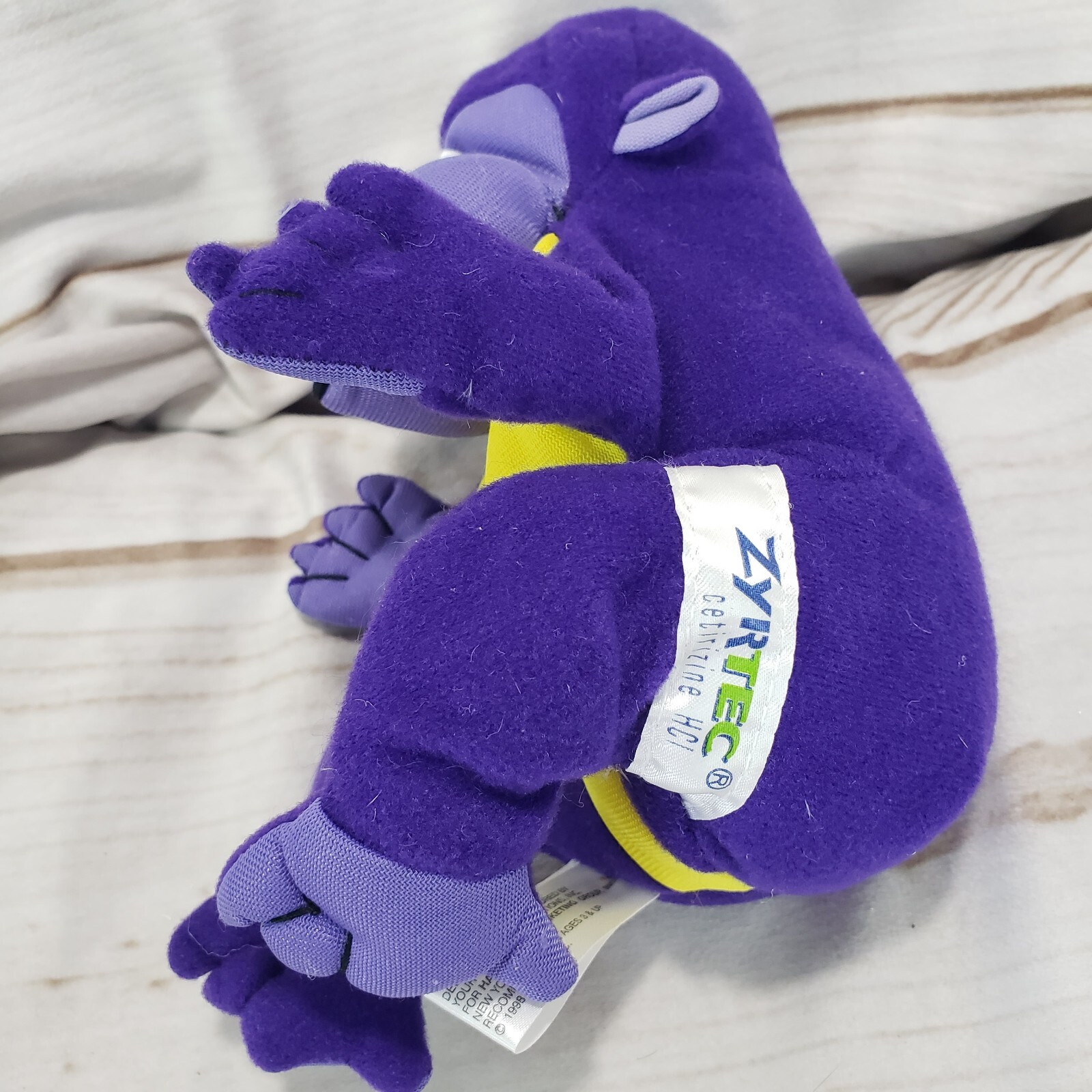 Zyrtec Purple Gorilla Plush Beanbag Toy Advertising Promo Monkey 6 Inch 1998