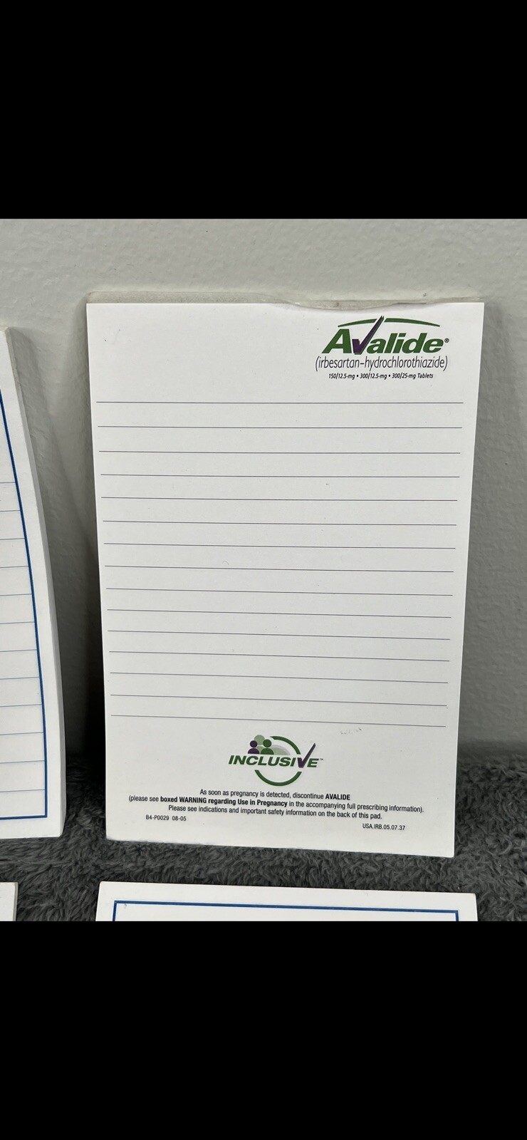 Lot of 7 Drug rep collectible note pad Cymbalta Avalide AcipHex Doctor giveaway