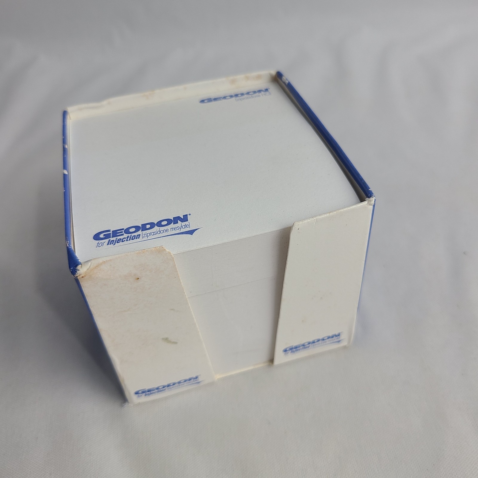 Vintage Pfizer 2002 Geodon Pharmaceutical Drug Rep Note Pad Holder Cube Paper