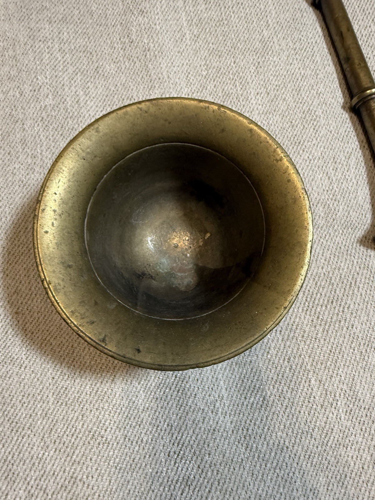 Heavy Solid Brass Mortar Pestle Apothecary Pharmacist Druggist