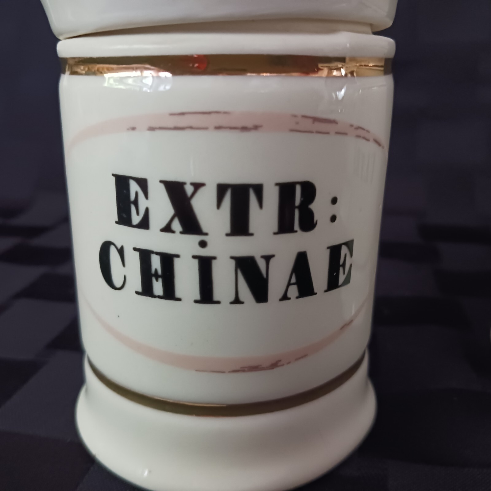 Vintage Style Porcelain European Script Apothecary Jar Set/3