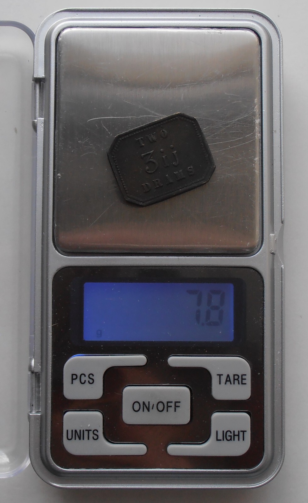 Victorian Two Drams Apothecary Weight Standard W&TA