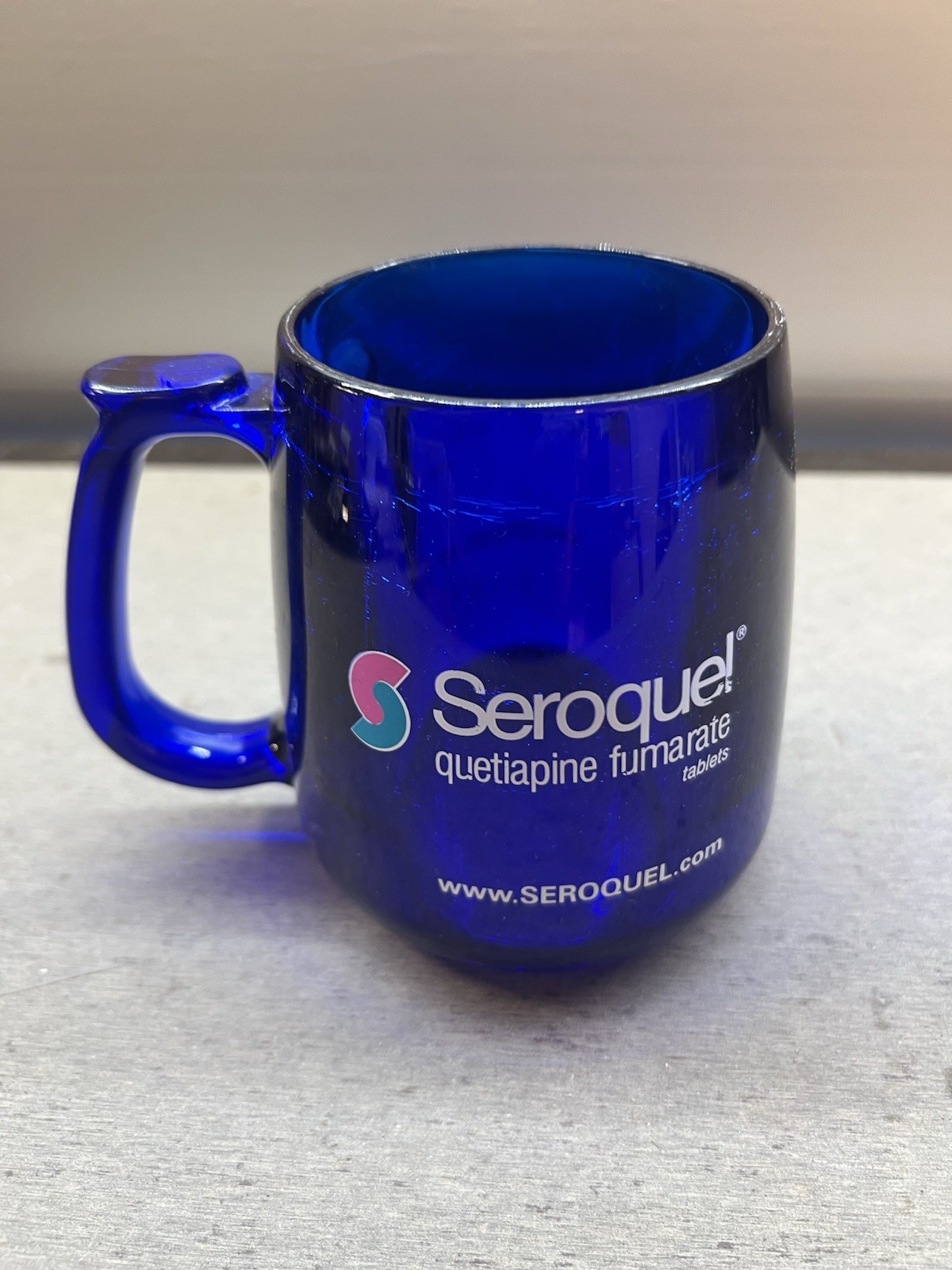 Seroquel Pharmaceutical Drug Rep Blue Coffee Mug Advertising Quetiapine Fumarate