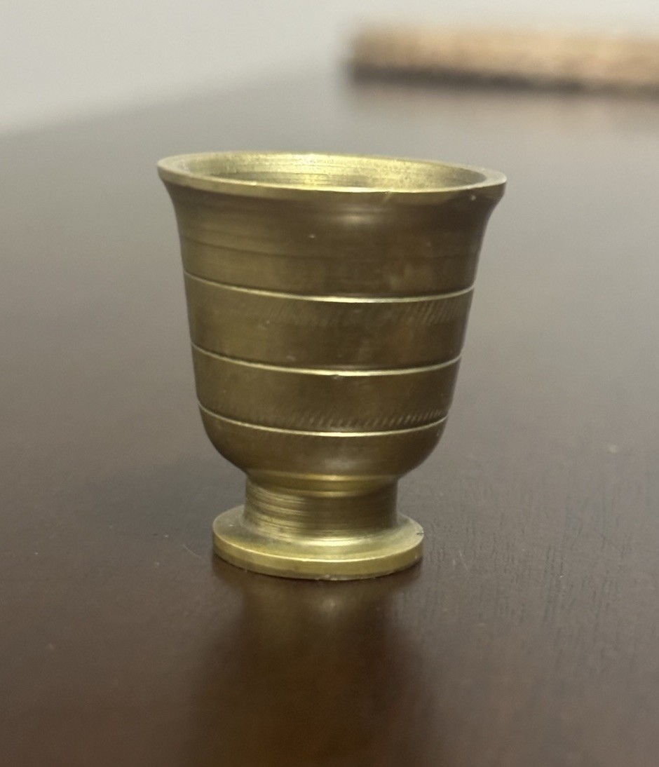 Antique Brass Mortar Pestle Small Apothecary Tools Solid Brass Vintage 1.3’ Inch
