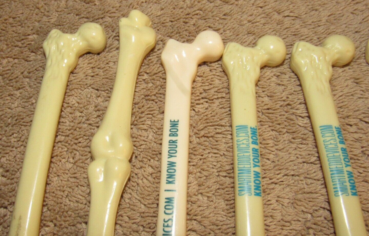 Lot of 8 Medical Orthopedic Skelton Pens – shaped like bones