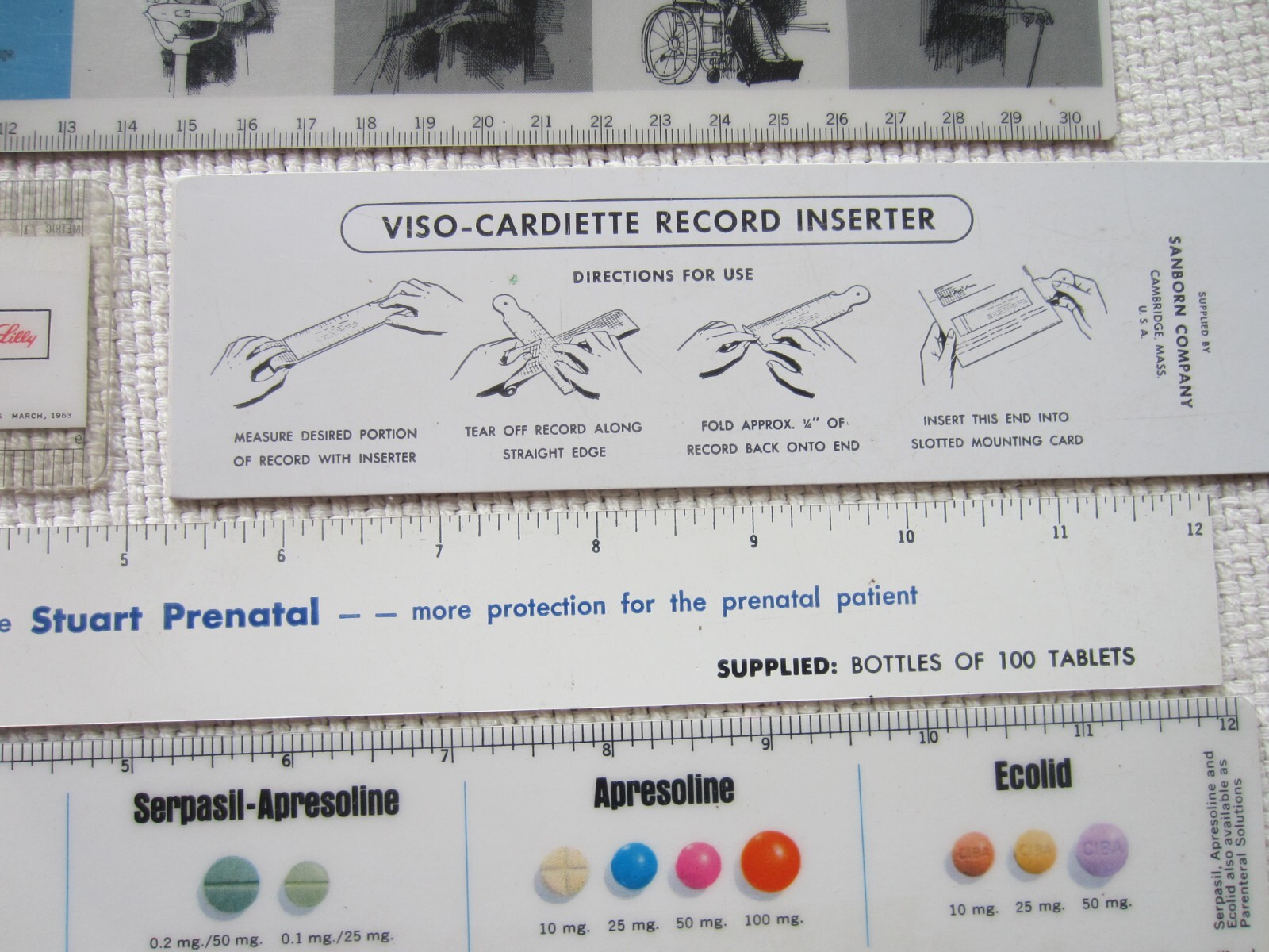 lot of 10 vintage PHARMACEUTICAL PHARMACY Promo DRUG ADVERTISEMENTS, 1961 to 70s
