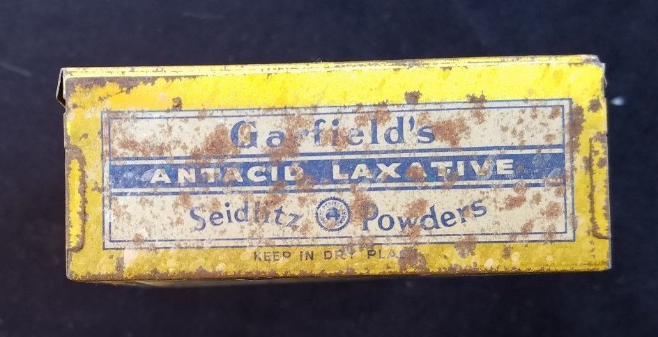 Old Advertising Medicine Tin GARFIELD Seidlitz Powders Garfield & Co New York