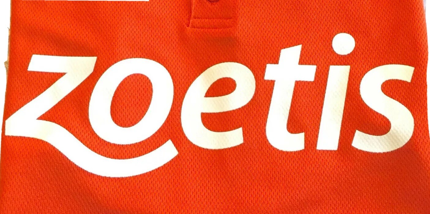 ZOETIS Collectible Orange Sports Shirt – Size Extra Large [XL] Short Sleeve