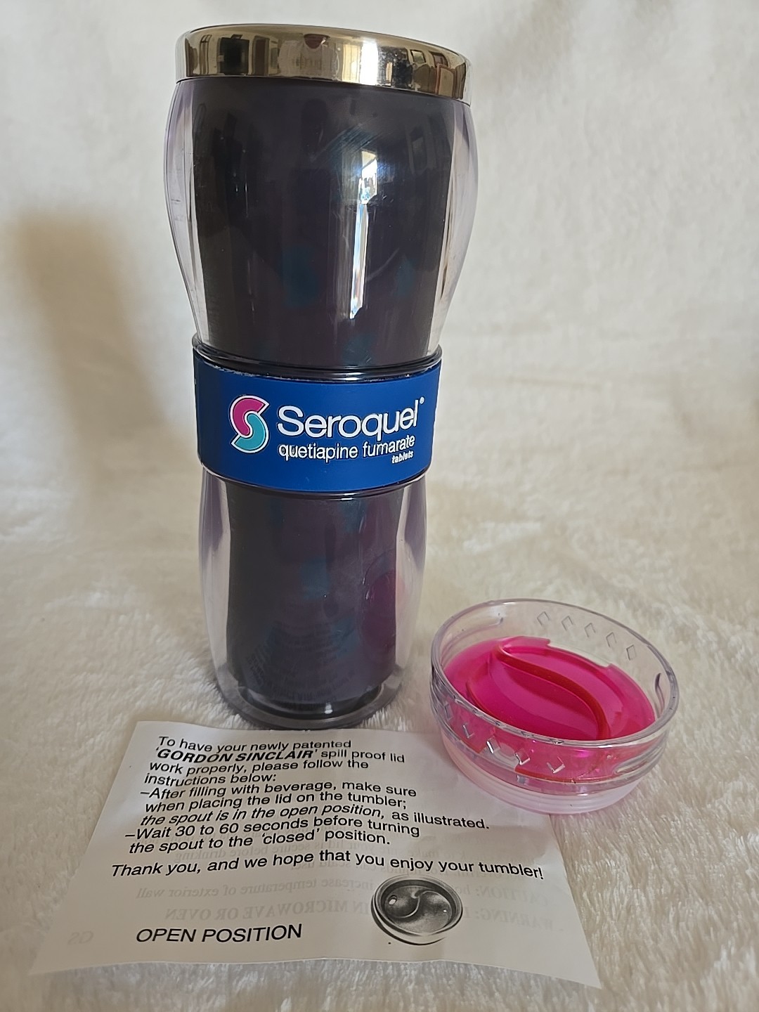 RARE Vintage Seroquel Travel Cup Pharmaceutical Rep Big Pharma Promo