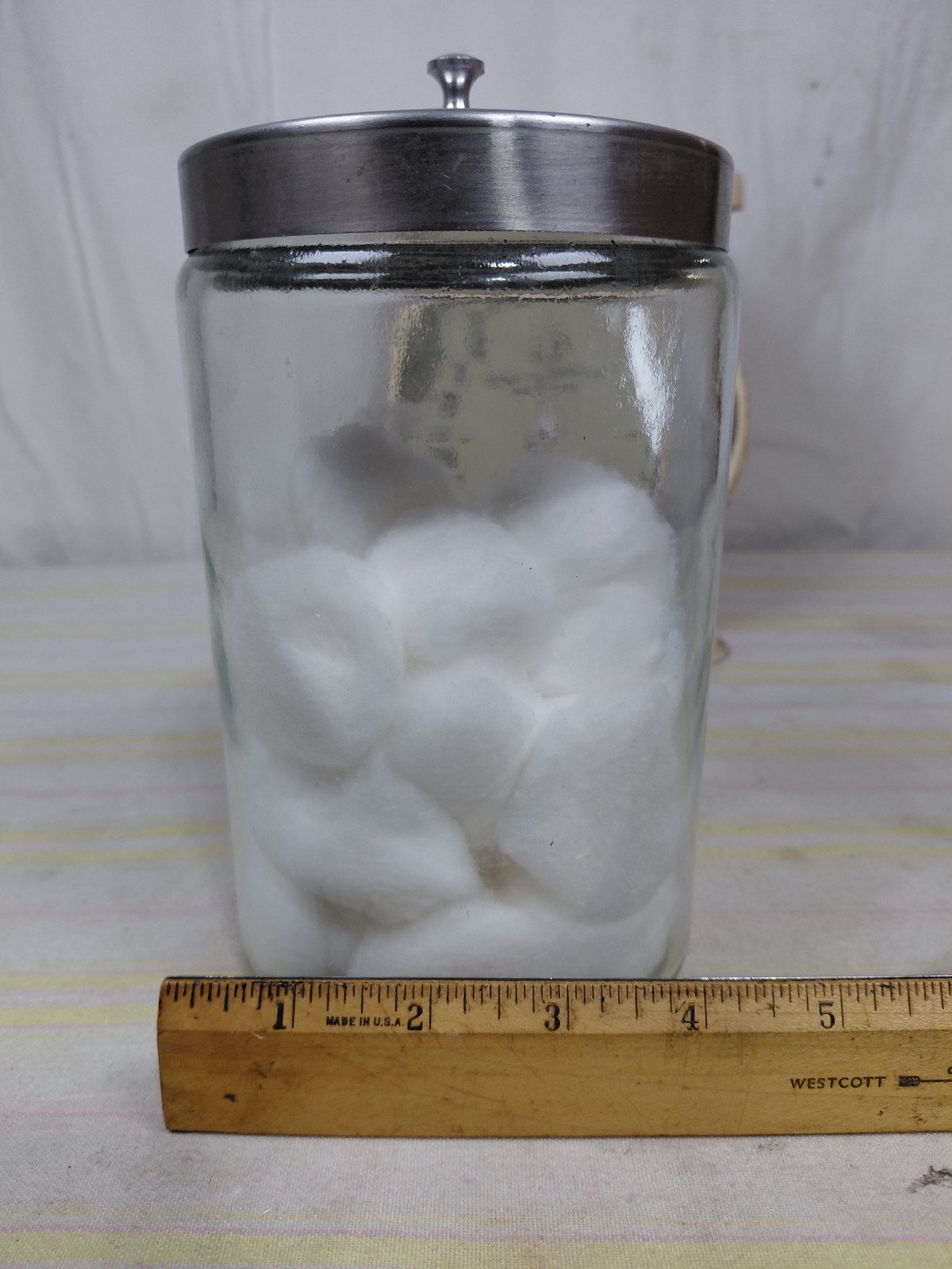 PROFEX USA Apothecary Medical Glass Jar Canister with Stainless Steel Lid 7×4″