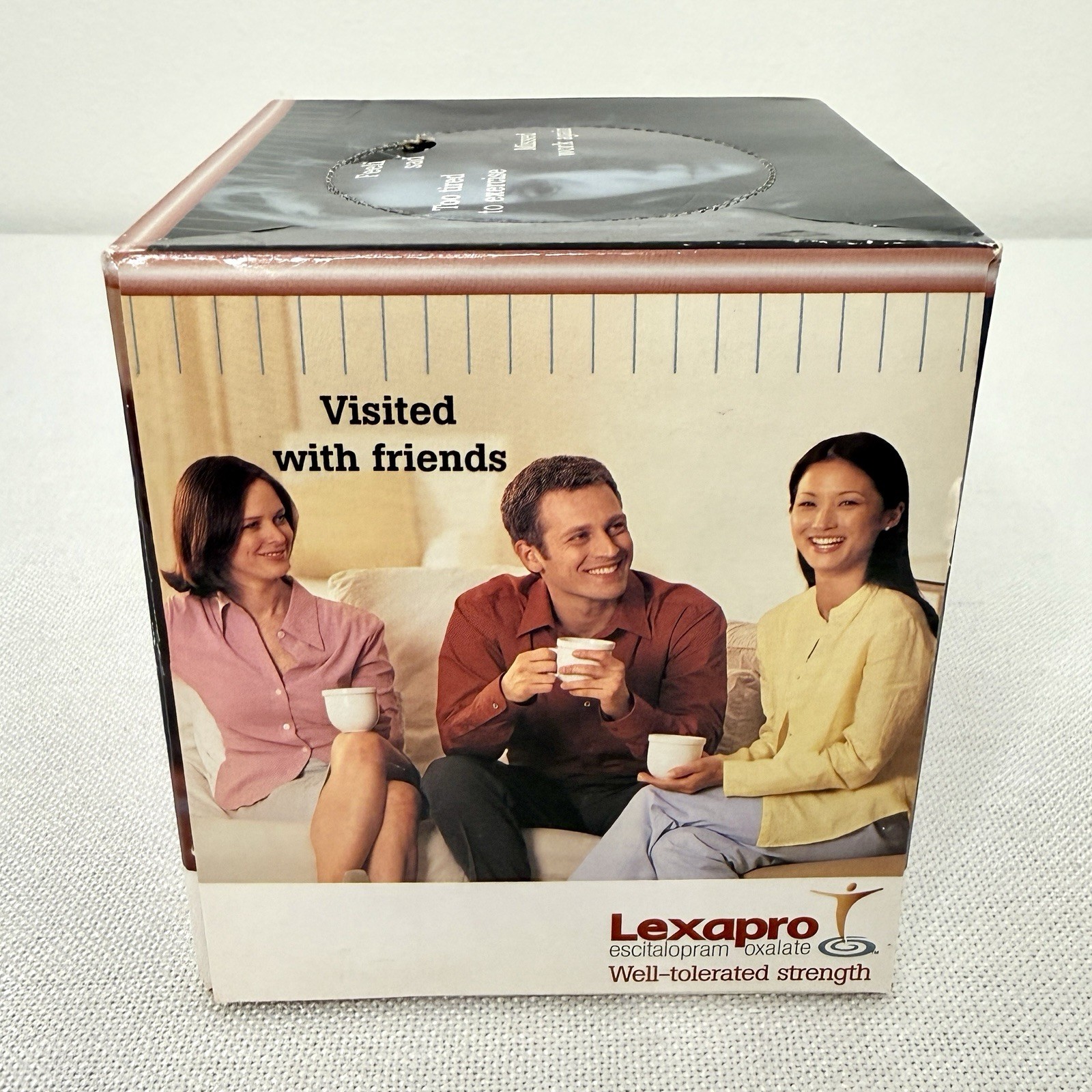 Vintage Lexapro Drug Rep Pharmaceutical Advertising Tissue Box Holder Promo 2003