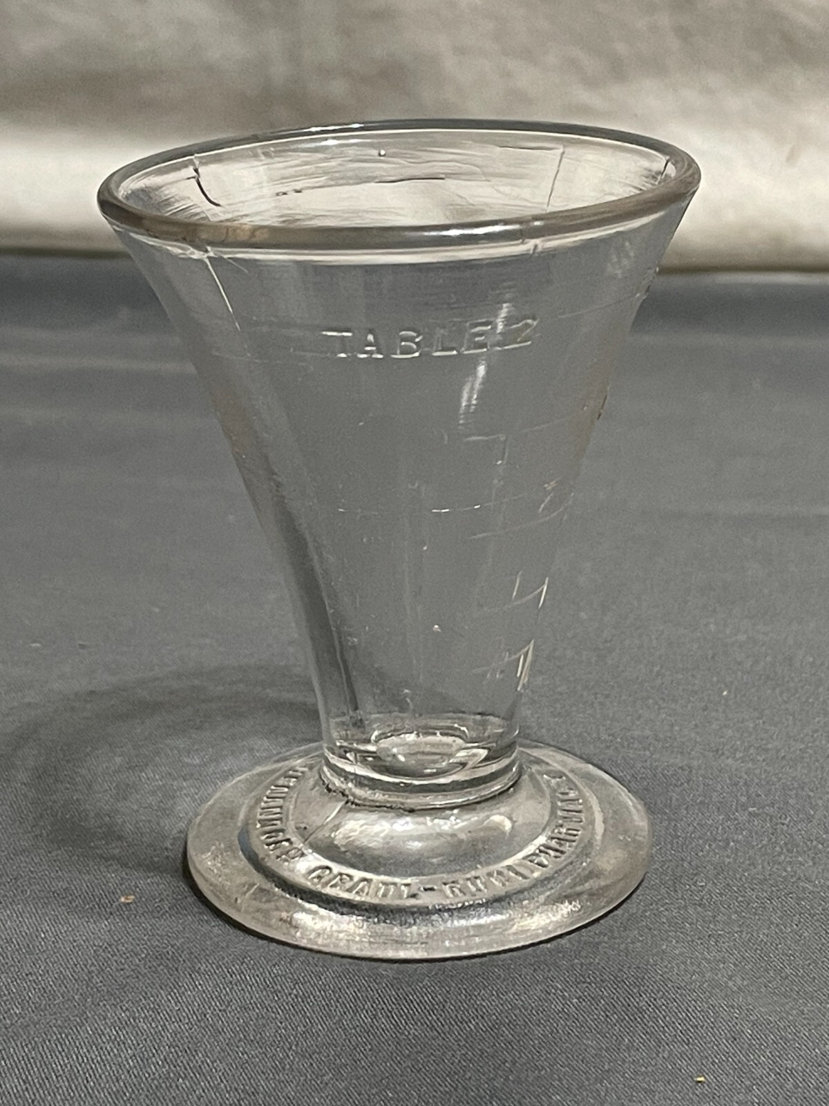 CRAUL-RUDI PHARMACY Dosage Conical glass Teaspoon Tablespoon COMPTON 1900s