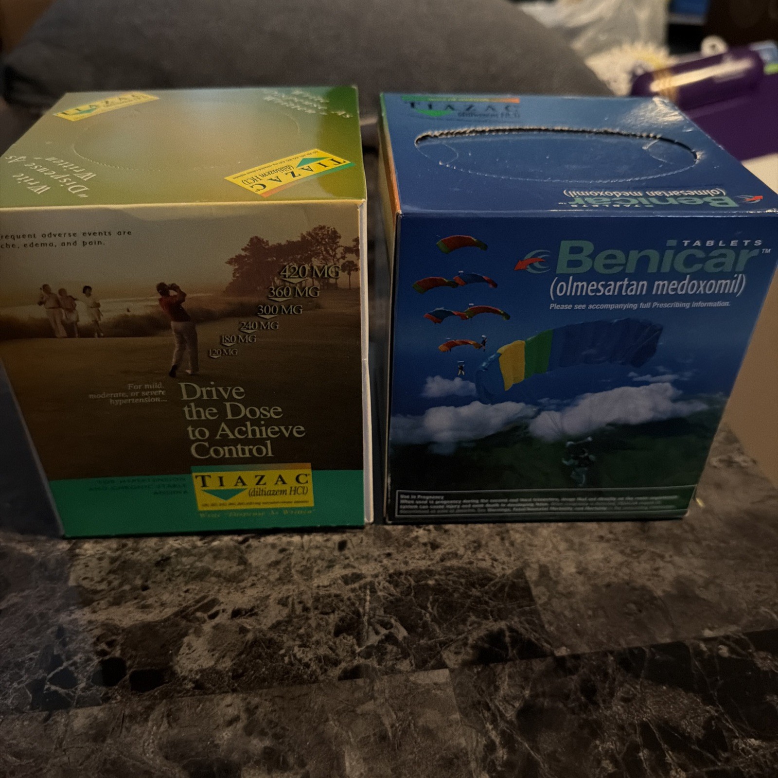 Forrest Pharma/Sankyo Pharma Tiazac Tissue Box Unopened Drug Rep Promo 2000s Lot