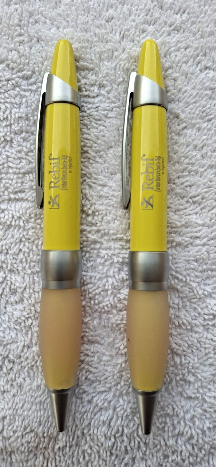 Lot Of 2 Vintage Rebif Drug Rep Advertising Pharmaceuticals Collectable Pens