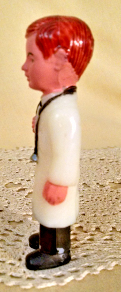 Doctor Figurine Vintage Hong Kong Plastic Stethoscope White Jacket Cake Topper
