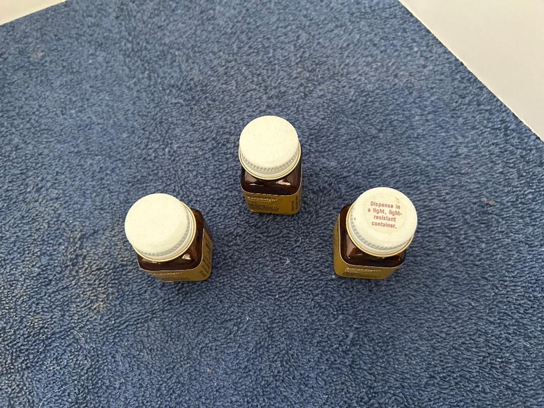 Vintage Pharmacy 3 Manufacturer glass brown bottles Zaroxolyn 2.5, 5 and 10mg