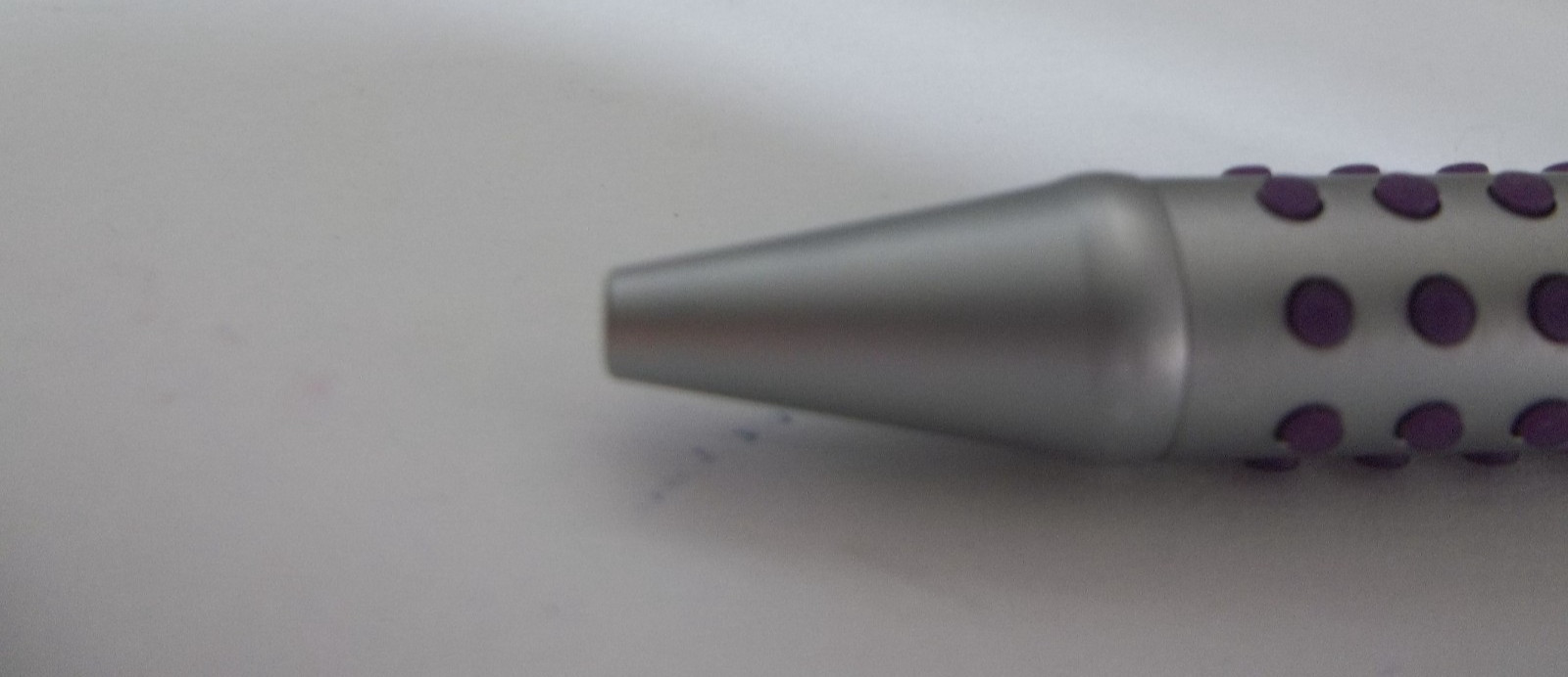 LANTUS Promotional Pen Silver Metal Slim Medium Weight w/ Dotted Rubber Grip