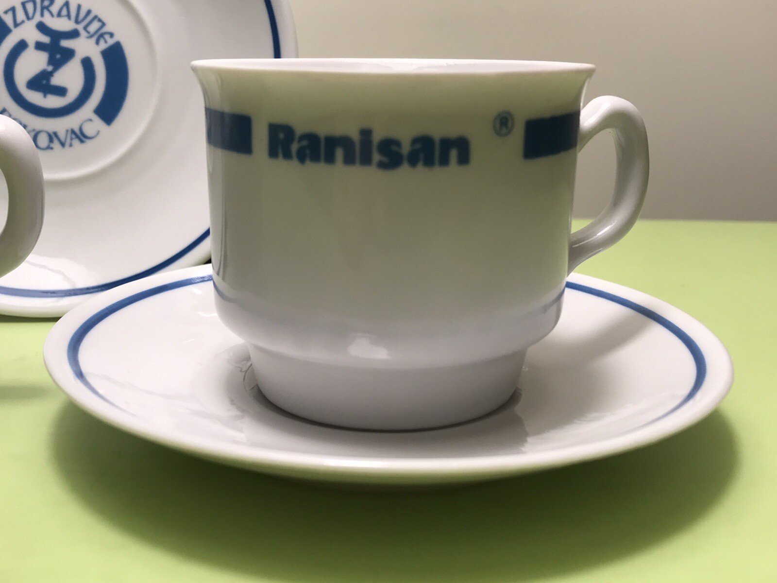 OLD PHARMACEUTICAL MEDICINE RANISAN LECEDIL.. DRUG ADVERTISING COFFEE SET 1970’s