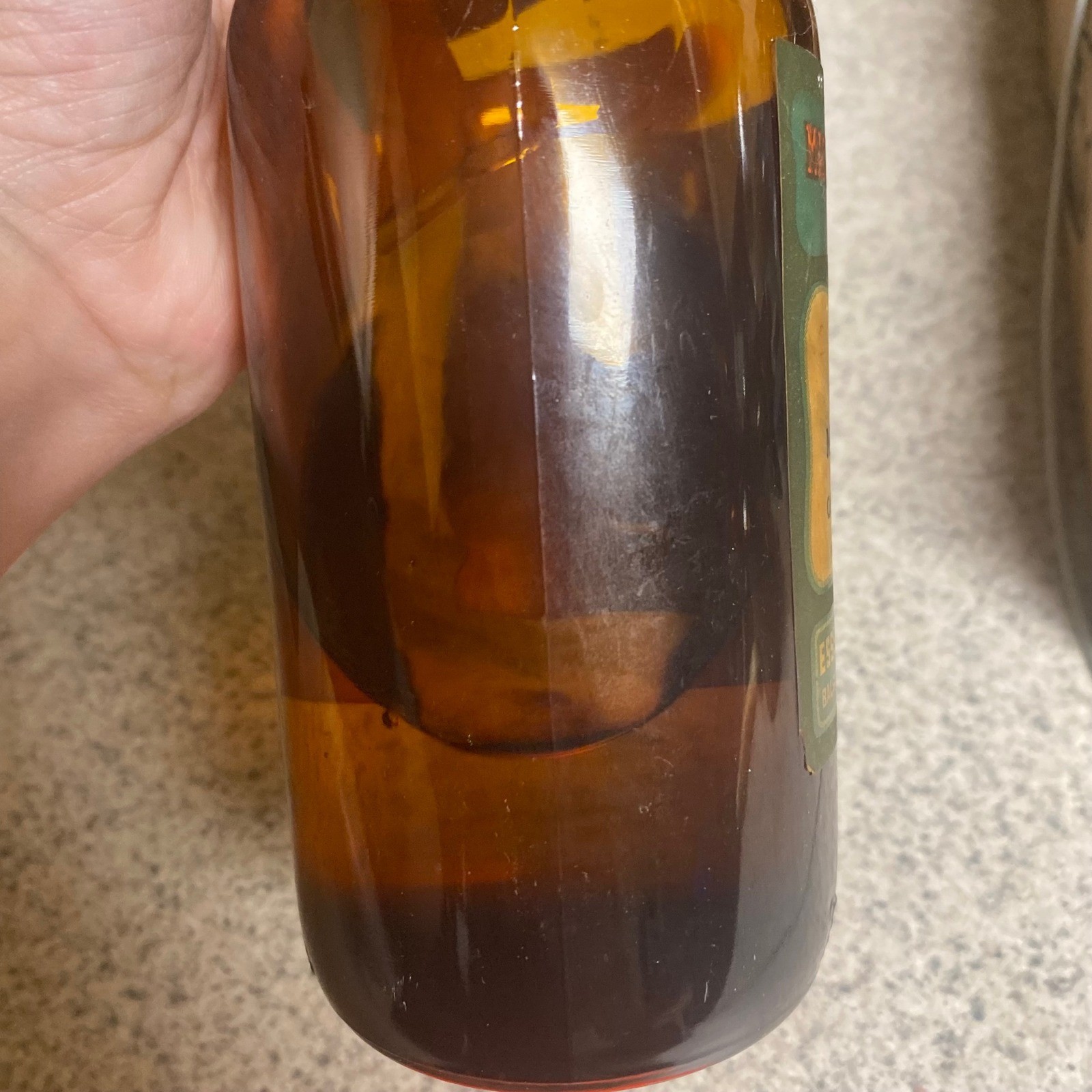 1940s Magnus Mabee & Reynard Methyl Salicylate Medicine Bottle Amber Glass
