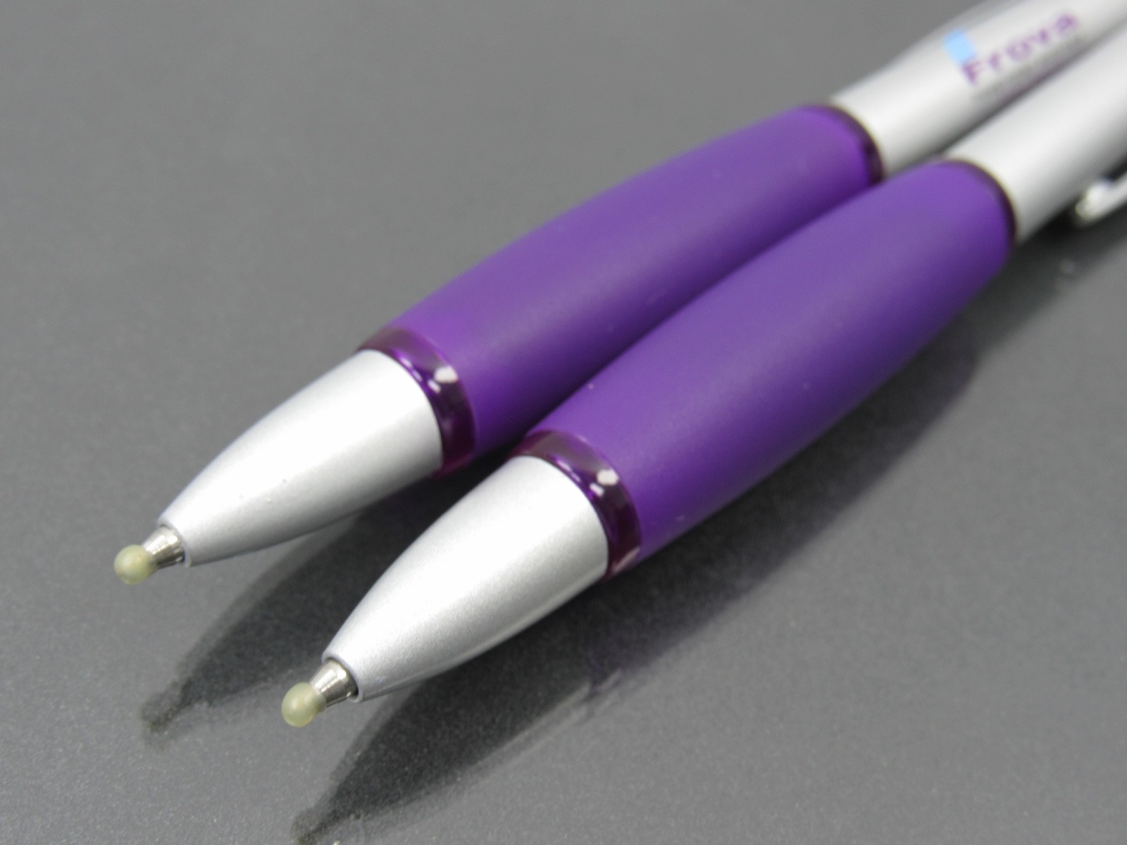 Purple FROVA Metal Clad PENS Drug Rep Pharmaceutical Promo Advertising Lot of 2