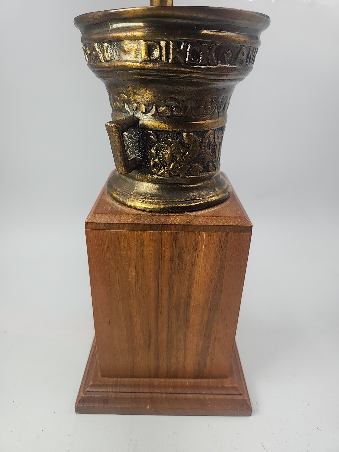 Vintage Original 1956 Rexall Drugs Apothecary Award Mortar Pestle Bronze Dutch