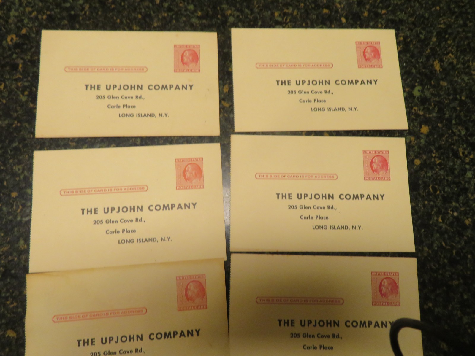 1950s LOT 6 The Upjohn Company Drug Order Unused Postcards 2 CENT STAMP