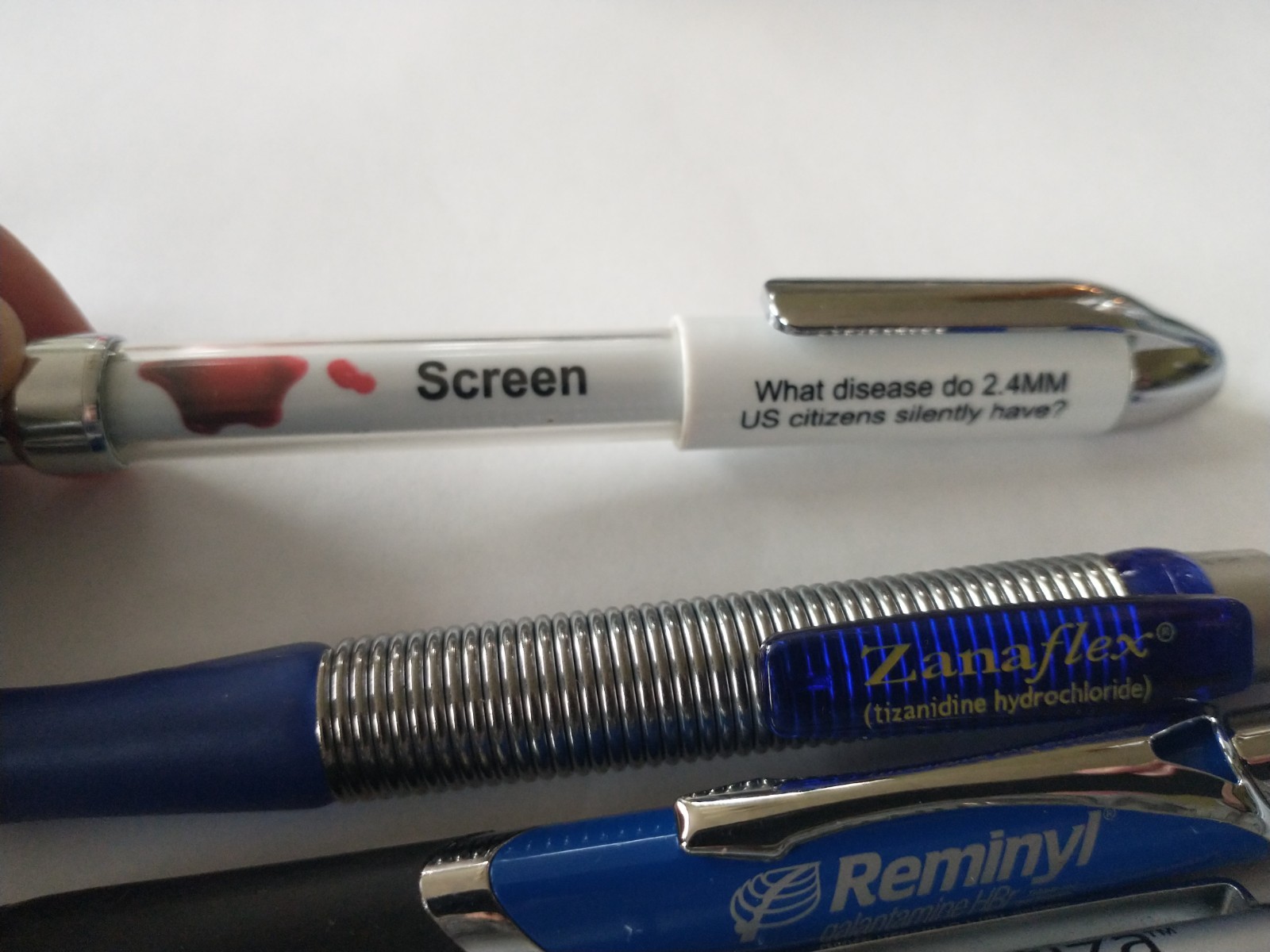 Lot 5 Pharmaceutical Drug Rep Pens Medical Pharmacy Collectibles Heavy Metal