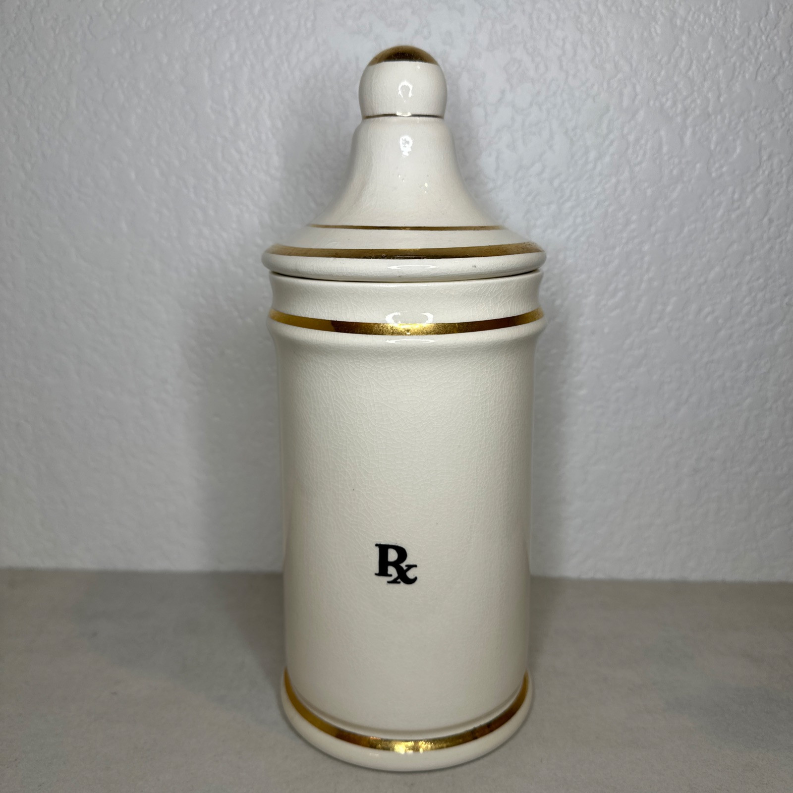Vintage Jeanne Robinette Ceramics~Carbo Ligni Apothecary Jar, Rexall Drug Store