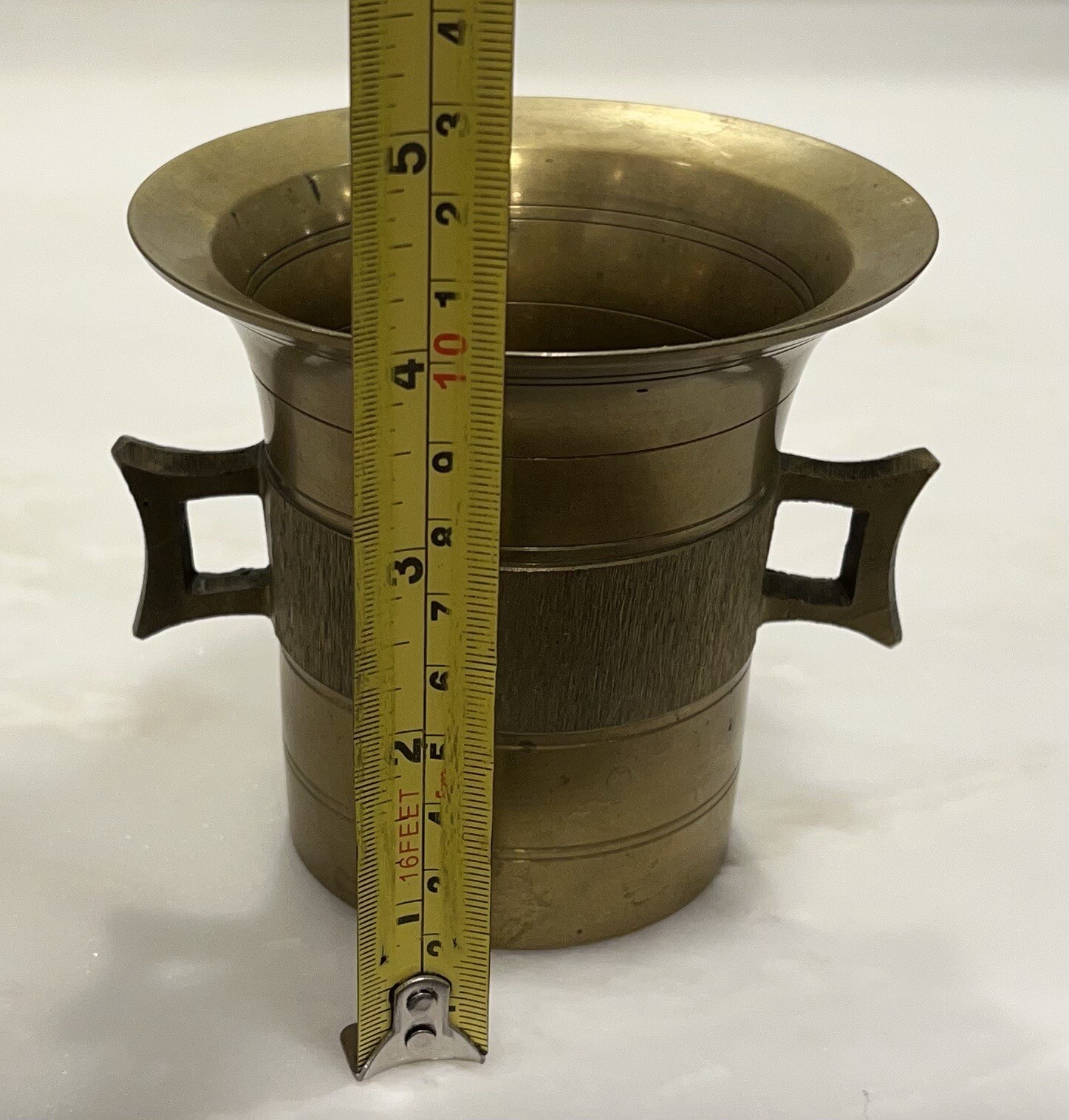 Brass Mortar & Pestle Vintage Rx Apothecary Grinder Pill Crusher Herbs LARGE #4